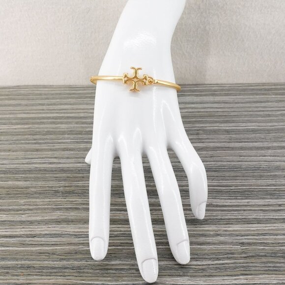 Tory Burch Eleanor Hinged Cuff Bracelet Gold OS - Picture 5 of 12